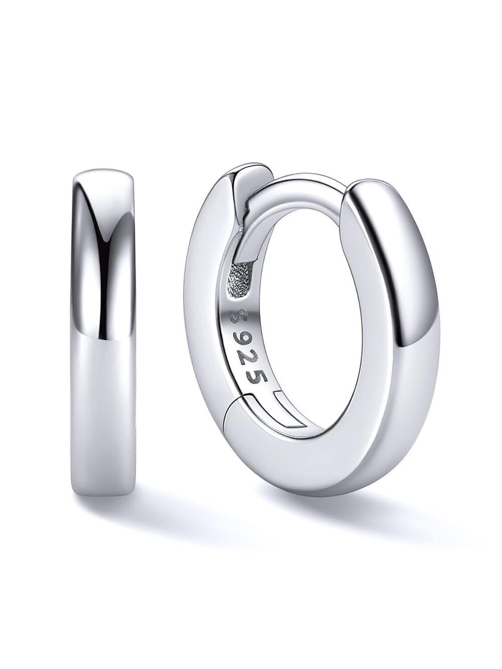 Huggie Hoop Earrings 6MM 925 Sterling Silver for Women